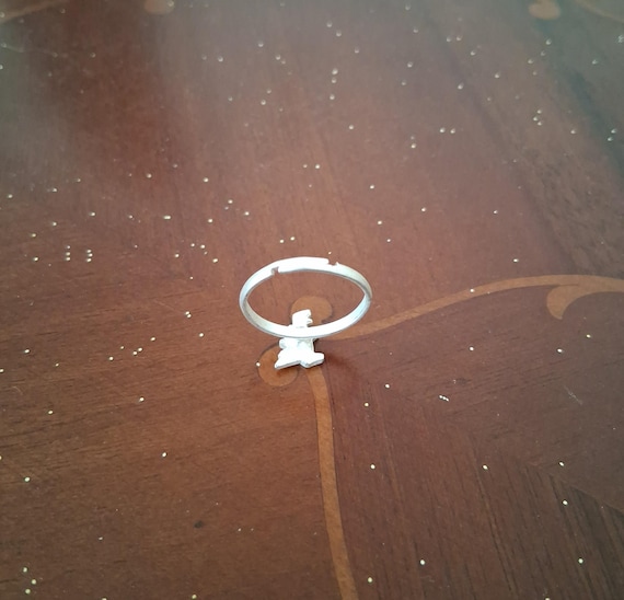 Tiny Silver Coloured Dinosaur Adjustable Ring - image 4