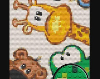 Beasties Furever Bricked Mosaic Home Decor 20x30"