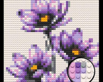 Lavender Flower Home decoration Bricked Mosaic Portrait 16x16"