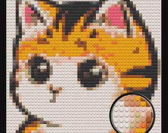 Cute Grumpy Cat Home decoration Bricked Mosaic Portrait 16x16"
