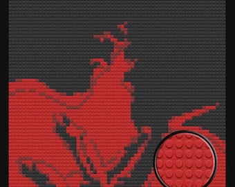 Red Kiss  Home Decor Bricked Mosaic Portrait 20x20