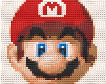 Mario Super Nintendo Brick Mosaic Kit: DIY Pixel Art - Etsy