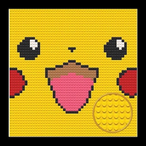 Pikachu Bricked Mosaic Portrait 16x16