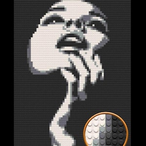 Woman Art Piece Home Wall Decor Bricked Mosaic Portrait 20x30&quot;