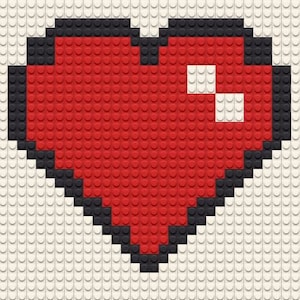 BrickMosaic Valentines HEART 10x10&quot; Memobrick