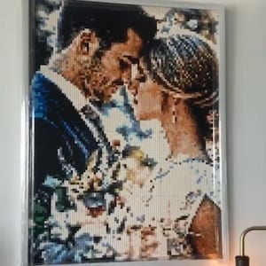 Custom Building Brick Wedding Portrait | Valentines  brick Puzzle | First Anniversary Gift | Couples Wedding Gift | Wedding Gift for Him