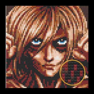Attack on Titan Female Titan Bricked Mosaic Portrait 20x20