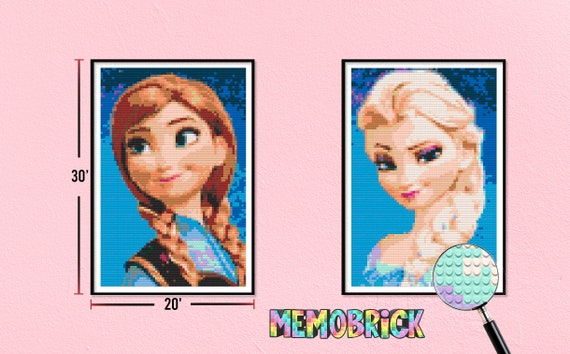 Elsa Frozen Lego style Art Style Wall Decor Disney Princess Inspired Wall Art Free Preview DIY Project. Etsy Canada