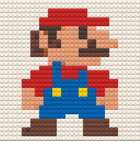 Super Mario Bros Brick Mosaic Portrait: Custom DIY Art Kit - Etsy