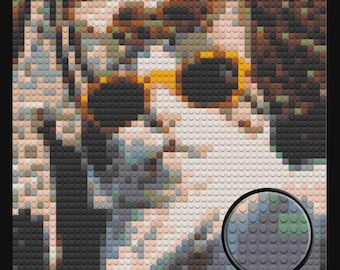 Cat Selfie Home decoration Bricked Mosaic Portrait 16x16"