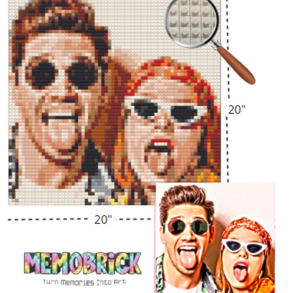 Custom Building Brick Portrait | Photo brick Puzzle | First Anniversary Gift | Couples Gift | Mothers Day| Creative Gift