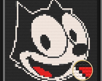 Felix the Cat Home Decor Bricked Mosaic Portrait 20x20 - Etsy