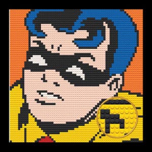 Robin Bricked Mosaik Portrait 20x20