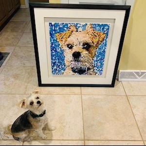Custom bricked mosaic portrait 50x20" Ask for a free preview/Pet portrait/Custom pet/Custom Gift/ DYI set/ Brick Picture/Personalized Gift