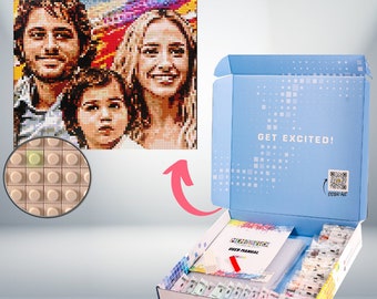 Día del Padre, Retrato personalizado en mosaico de ladrillos / Vista previa gratuita / Regalo especial / San Valentín / Mosaico de ladrillos para hacer tú mismo / Cumpleaños / Aniversario