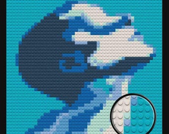 Abstract Man Home decoration Bricked Mosaic Portrait 16x16"