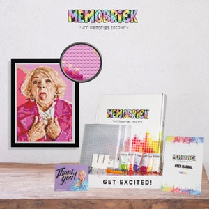 Memobrick Custom Mosaic Portrait / Free preview / Special Gift / Custom Art / DIY Brick Mosaic / Birthday, Anniversary