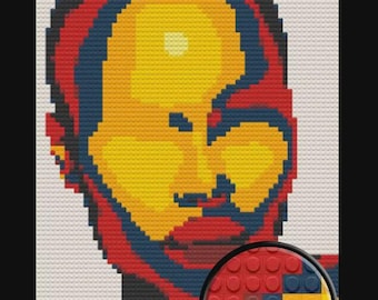 Abstract Face Bricked Mosaic Home Decor 20x30"