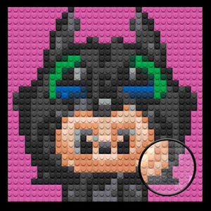 Ohnezahn Labubu home decoration Gemauertes Mosaik Portrait 10x10&quot;