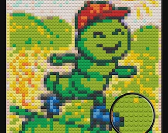 Cute Caterpillar Home decoration Bricked Mosaic Portrait 16x16"