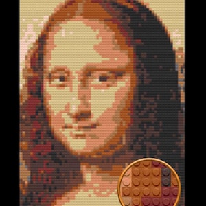 Mona Lisa Brick Mosaic Kit – 20x30 DIY Wall Art – Iconic Masterpiece Pixel Portrait – Lego Style Home Decor – Unique Gift for Art Lovers