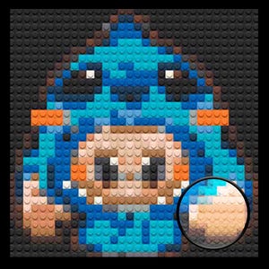 Stitch Labubu home Dekoration Bricked Mosaik Portrait 10x10&quot;