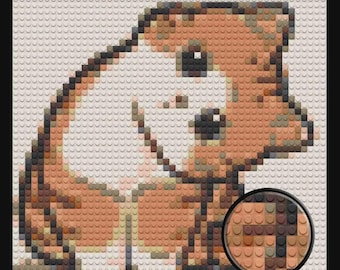 Cute Curios Cat Home decoration Bricked Mosaic Portrait 16x16"