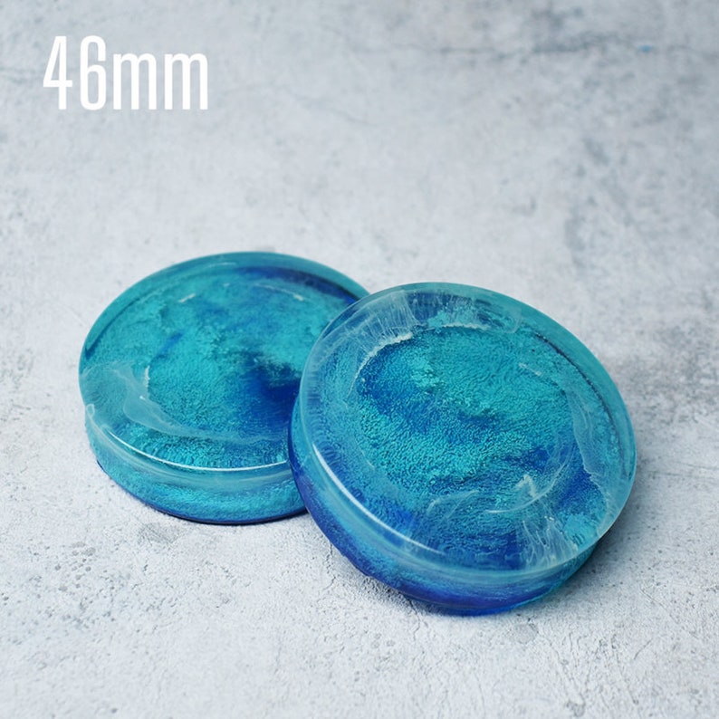 ear plug tunnel stretcher flesh jewelry explosion ocean blue double flared petri dish 1 1316th 46mm