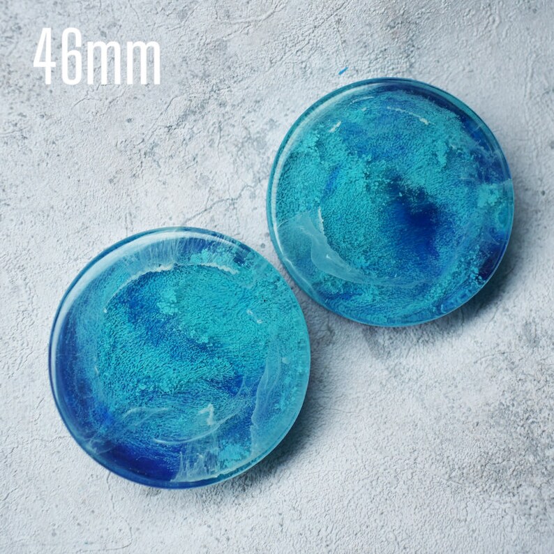 ear plug tunnel stretcher flesh jewelry explosion ocean blue double flared petri dish 1 1316th 46mm