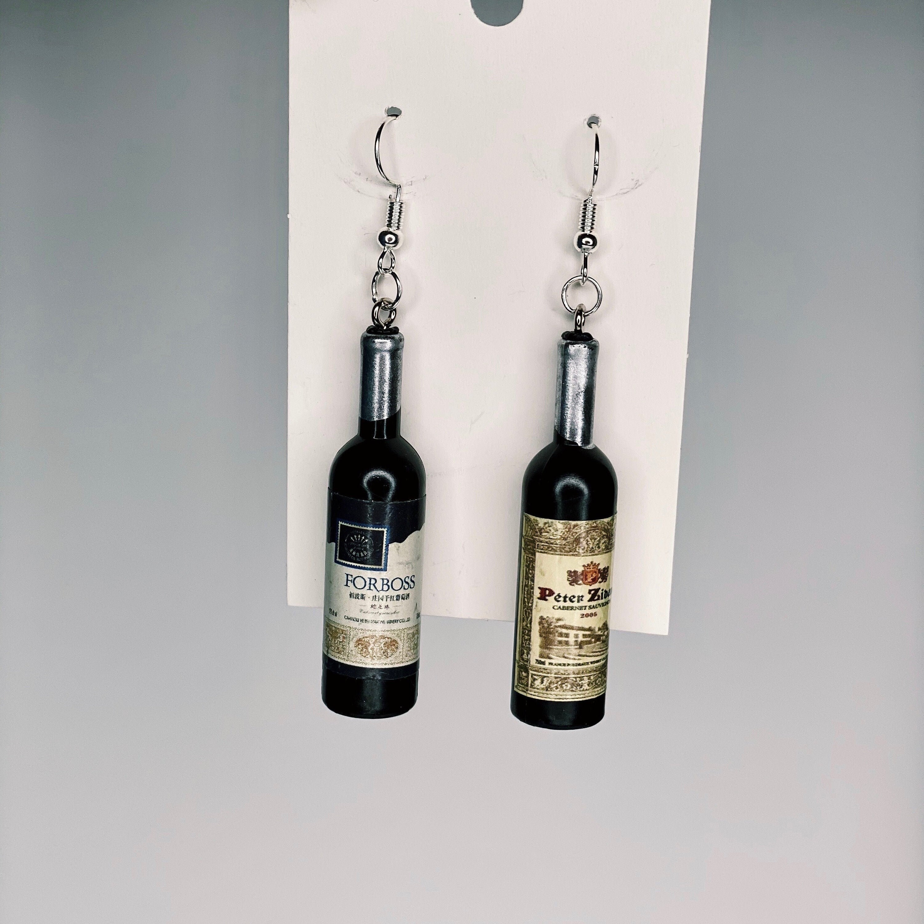 Wine Earrings Wine Bottle Earrings Etsy