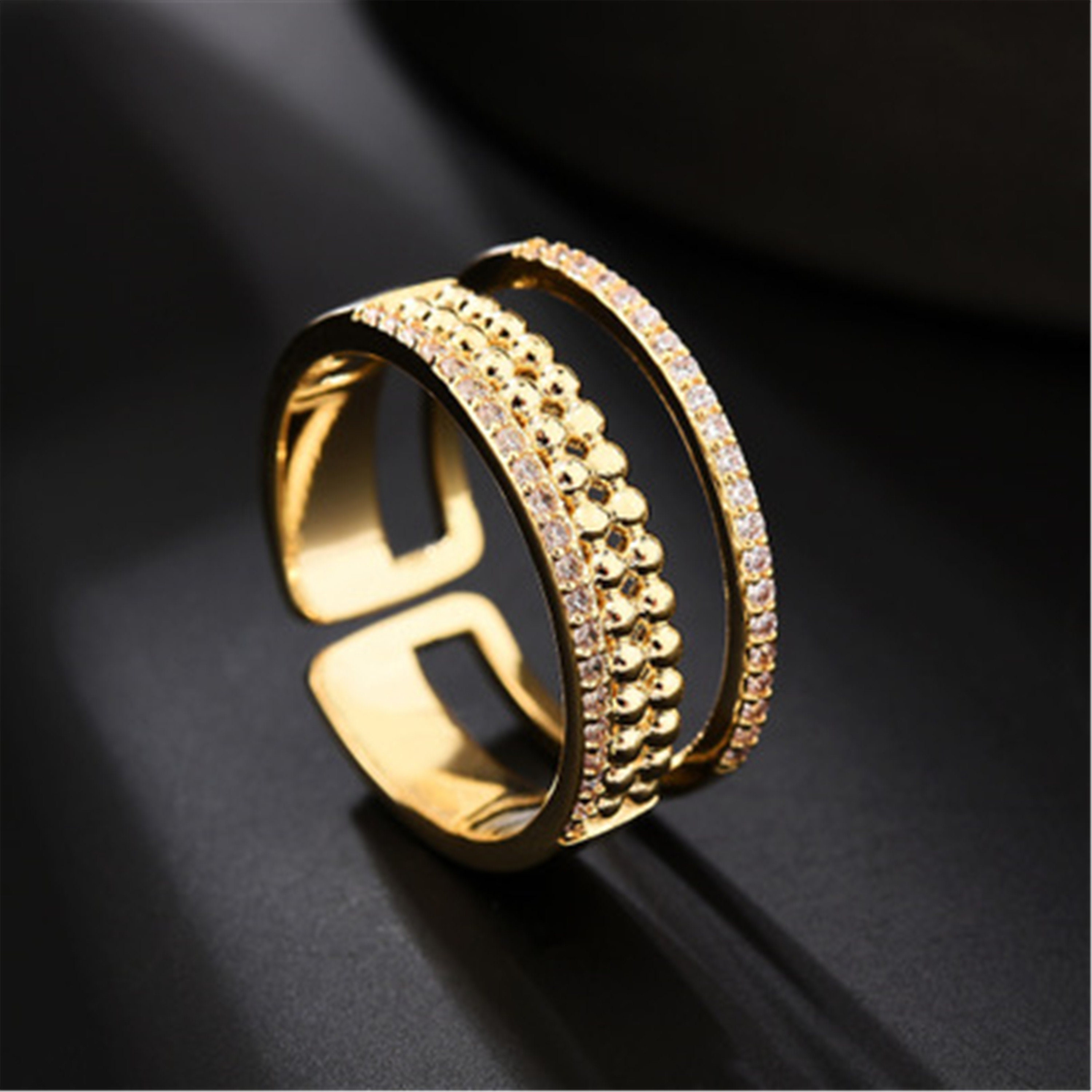 Rings For Women/Men5Layer Adjustable Rings With Rhinestones Etsy