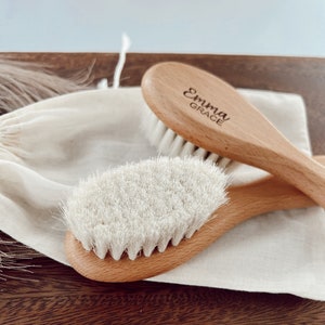 Bamboo Personalized Wooden Baby Hairbrush |  Custom |  Brush | Keepsake Gift |  Baby Shower | New Mom | Baby Girl | Baby Boy | Babyshower