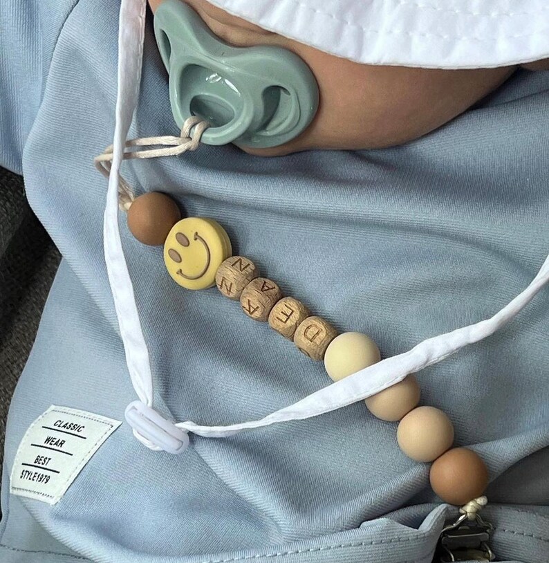 Personlig napphållare | Boho Happy Face, Anpassat barnnamn bild 6