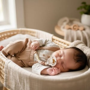 Personlig nappklämma | Neutral silikon babyshowerpresent