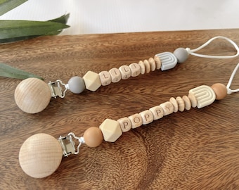 Personalized Rainbow Pacifier Clip | Boho Baby Shower Gift