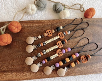 Halloween Personalized Pacifier Clip | Pumpkin, Spooky Baby Gift