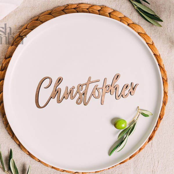 Laser Cut Wood or Acrylic Wedding Place Names - Custom Place Cards - Script