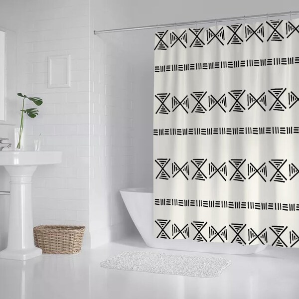 Black Shower Curtain Etsy