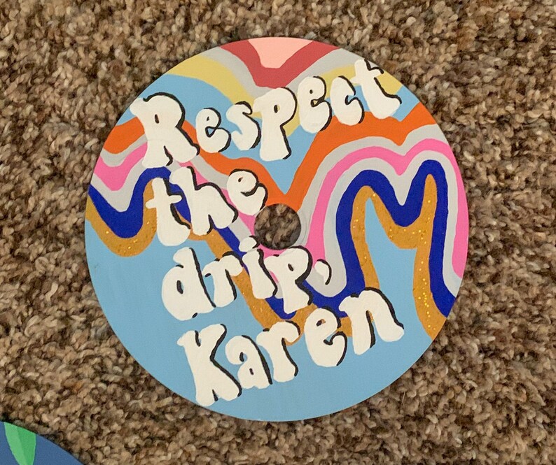 Hand painted CDs/acrylic painted decorative cds/patterned cds Etsy