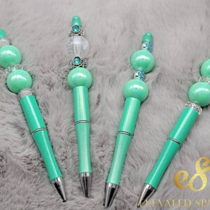 Mint Green Fancy Beaded Pens