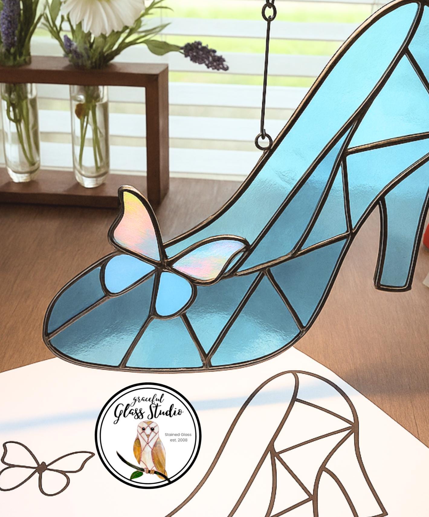 Stained Glass Slipper - Etsy