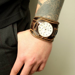 Leather watch strap, handmade leather watch band, Leather watch cuff, watch strap