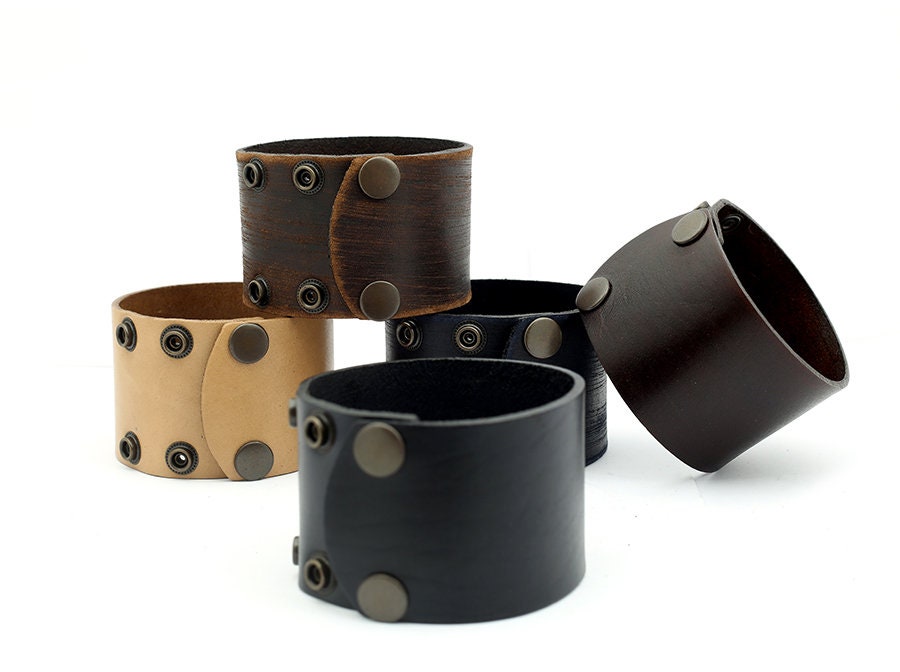 Wide Leather Bracelet Men Bracelet Cuff for Men Handmade | Etsy