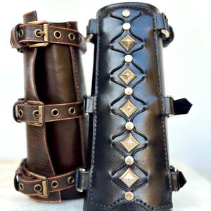 Genuine wide leather cuff, Men leather bracelet, Brown leather bracelet, Handmade leather