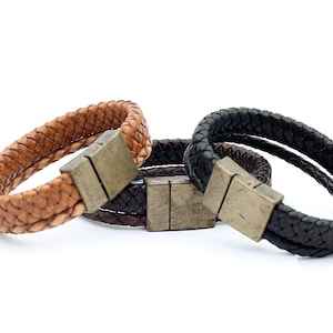 Braided leather bracelet, Handmade leather wristband, Women bracelet, Men bracelet, Leather bracelet gift men and women, Leather gift,