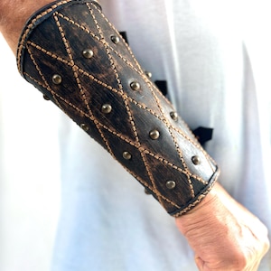 Genuine wide leather cuff, Men leather bracelet, Brown leather bracelet, Handmade leather