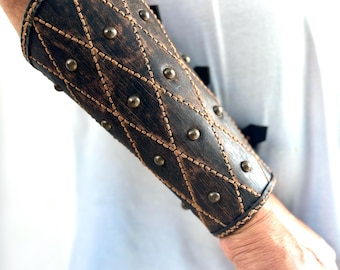 Handmade Distressed Brown Leather Cuff Bracelet, Men's Wide Band