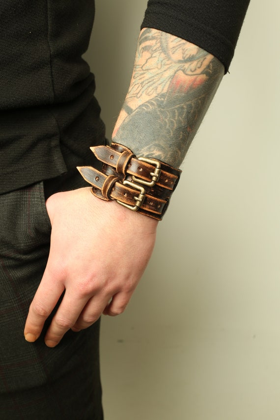 Studded Leather Bracelet, Black Leather Cuff, Mens Cuff Studded Leather Bracelet, Black Leather Cuff, Mens Cuff