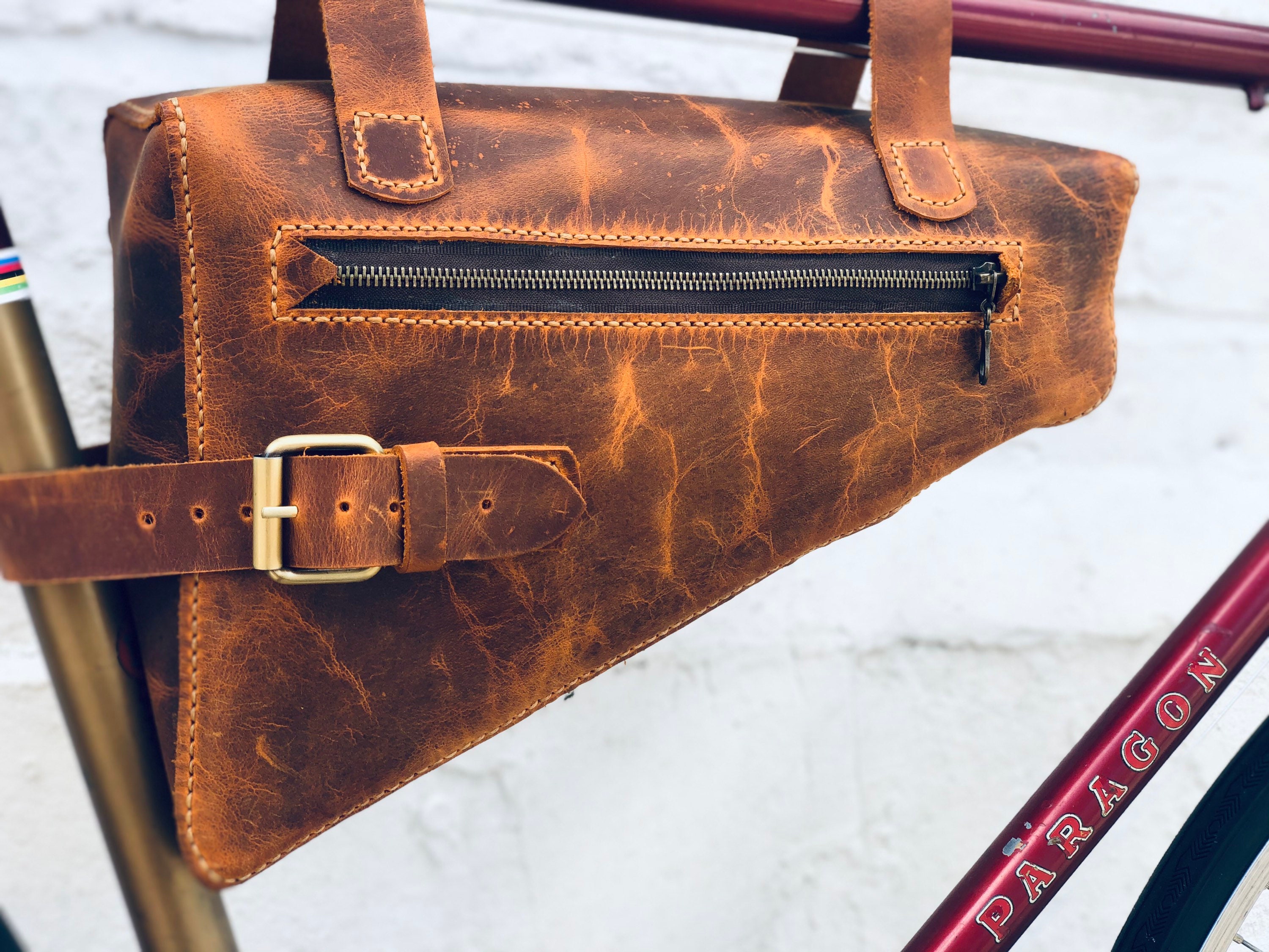 Leather Bike Bag, Cycling Bag, Bicycle Bag, Crossbar Bag Leather Bike Bag, Cycling Bag, Bicycle Bag, Crossbar Bag