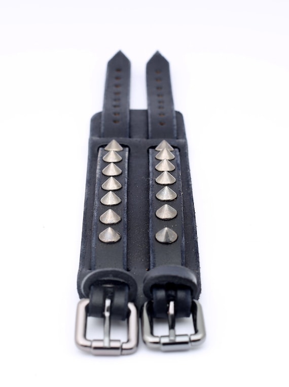 Studded Leather Bracelet, Black Leather Cuff, Mens Cuff Studded Leather Bracelet, Black Leather Cuff, Mens Cuff